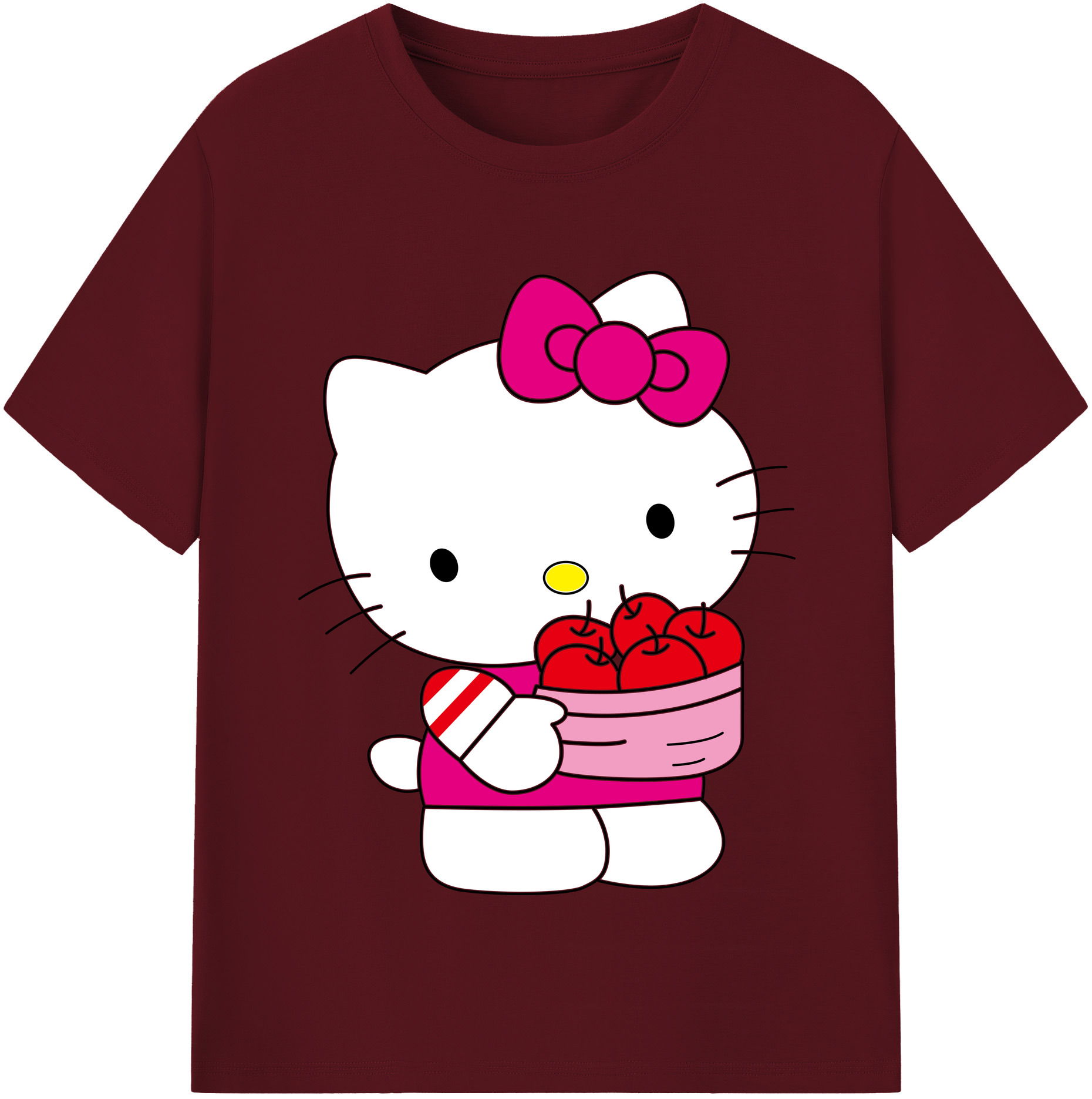 （画像用） Hello Kitty ハローキティ 綿100％半袖Tシャツ（フロントプリント）